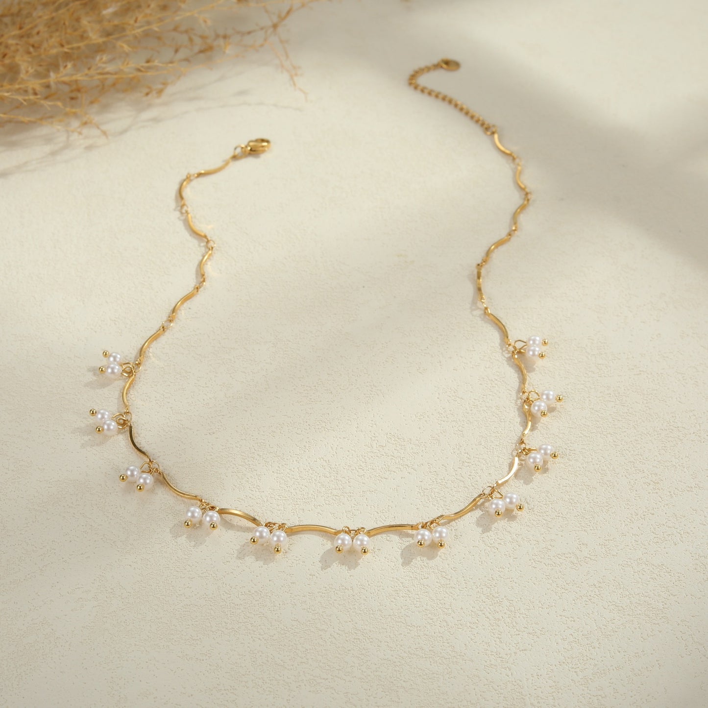 Collar Colgante de Acero Inoxidable Geométrico de Moda con Cadena en Y y Acabado Chapado para Mujer