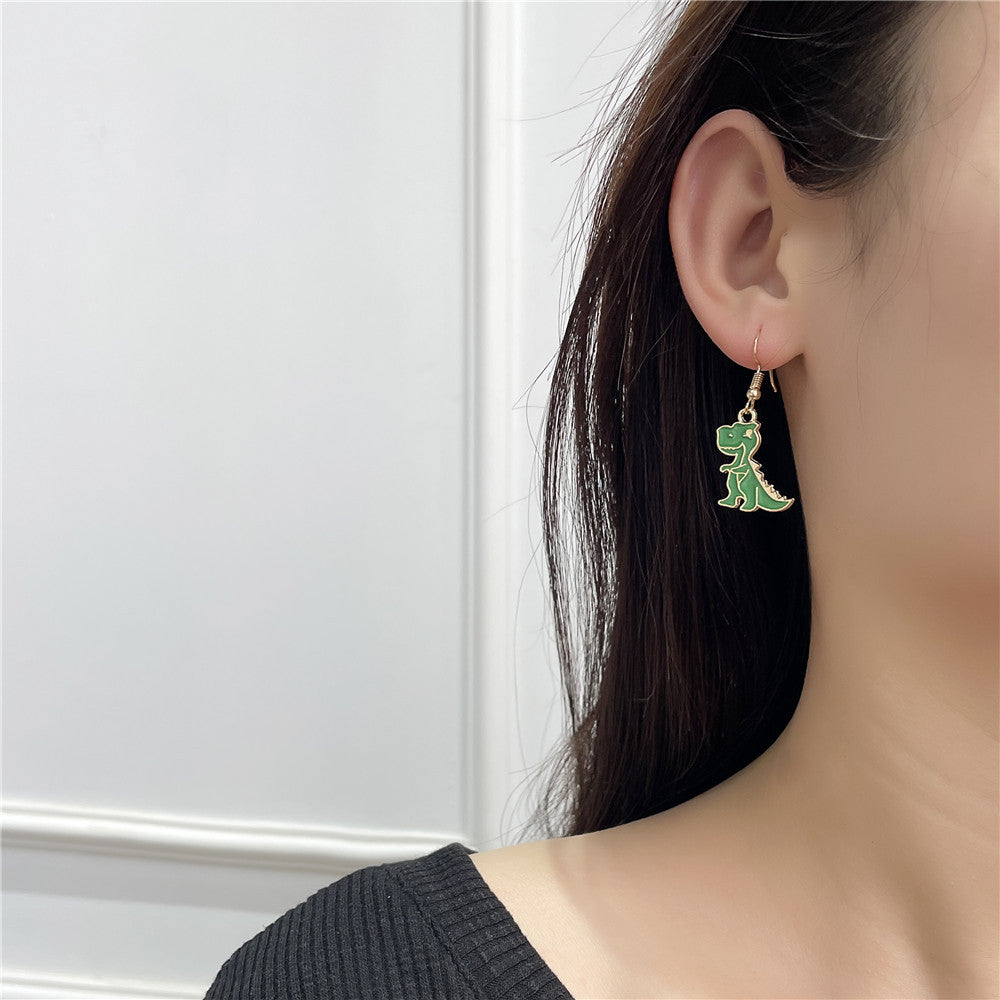 Orecchini da donna in lega a forma di animale, minimalisti, con smalto, alla moda