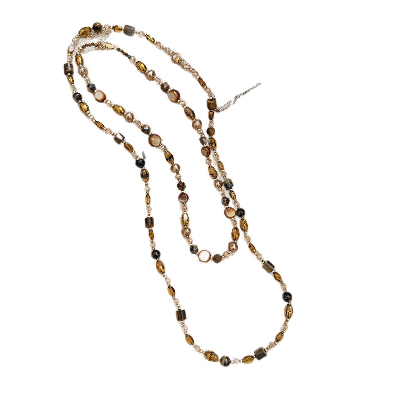 Collana pendente occhio di tigre in stile retrò con design geometrico da donna, catena a maglie color oro, accessorio minimalista di lusso