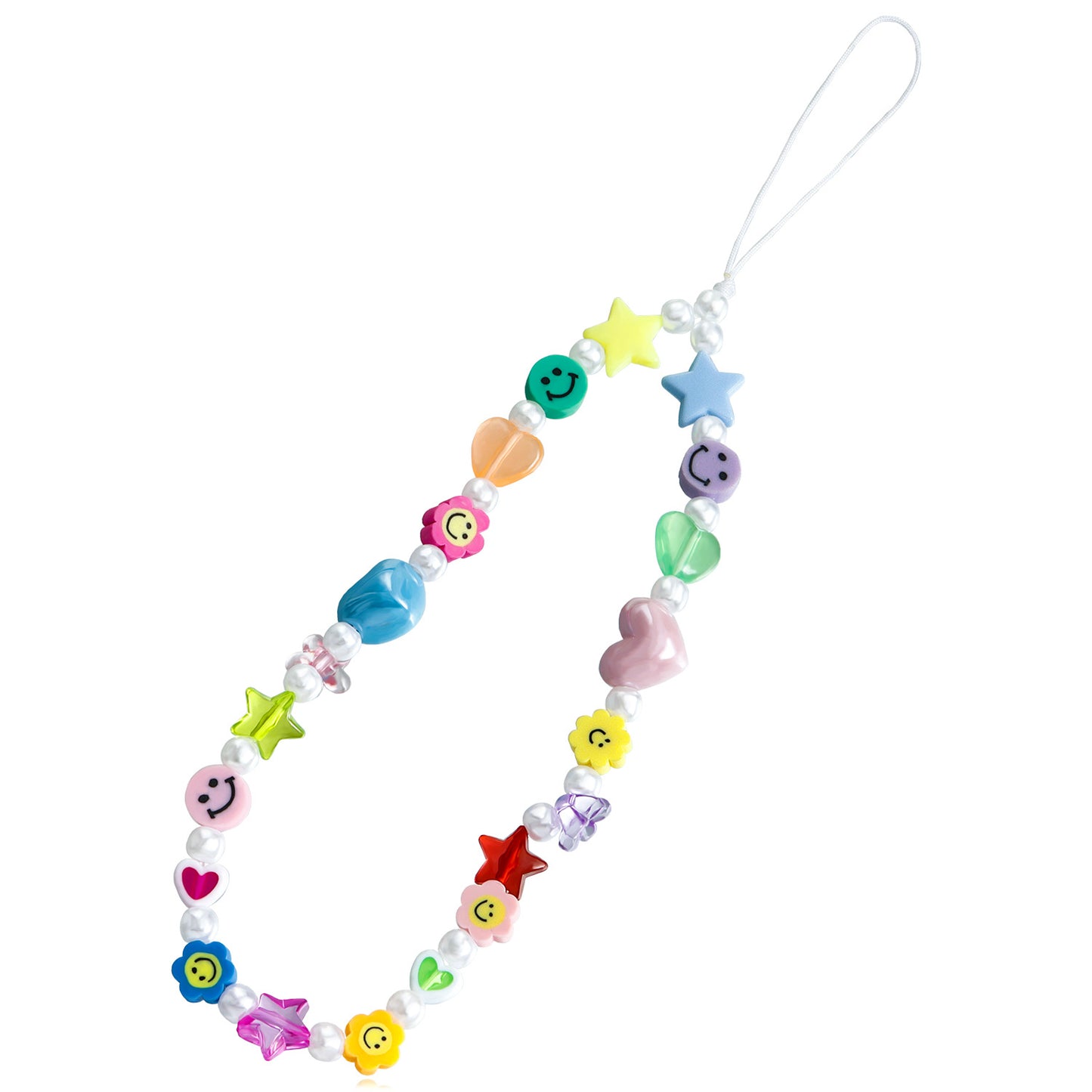 Minimalist Heart Floral Acrylic Plated Charm Bar Phone Strap