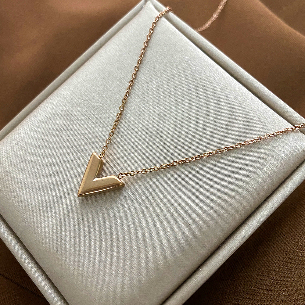 Minimalist Animal-Shaped Titanium Steel Clavicle Necklace for Women with Electroplated Finish and Irregular Design