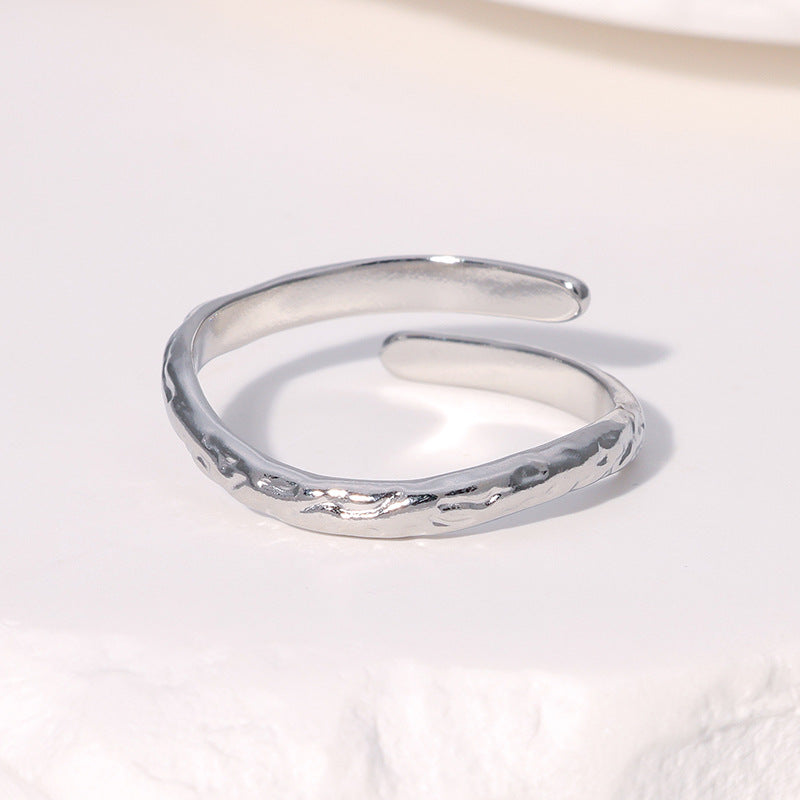 Minimalist 18K Gold Plated Geometric Stainless Steel Adjustable Ring for Women