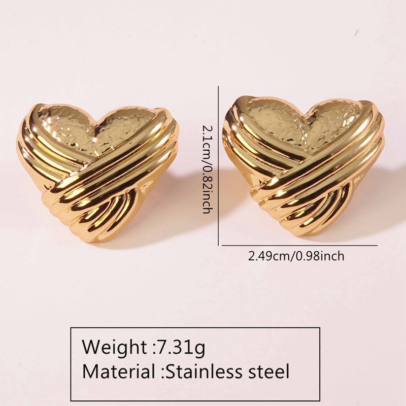 Elegant Gold Plated Stainless Steel Leaf Earrings for Women