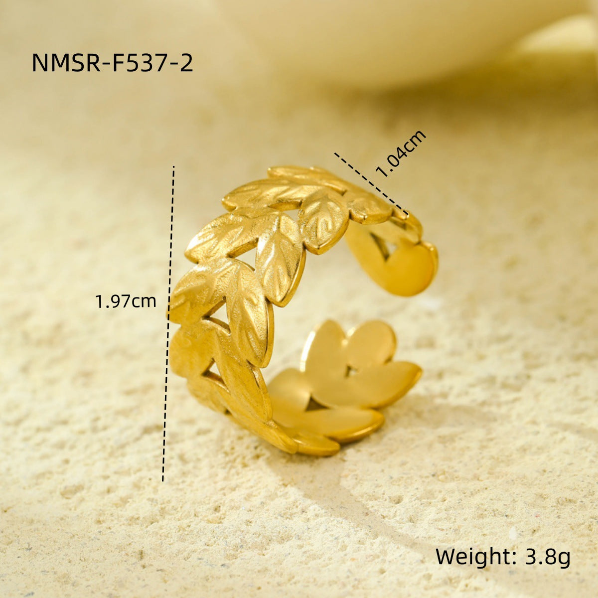 Anello aperto geometrico minimalista in acciaio inossidabile con placcatura in oro 18 carati, design multistrato cavo da donna