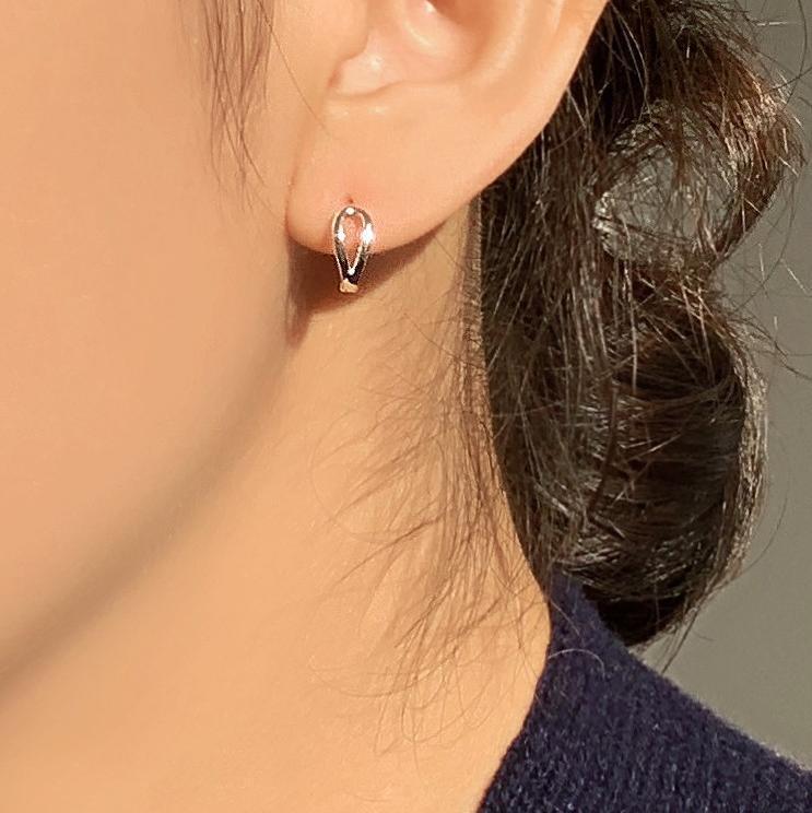 Minimalist Letter-Shaped 925 Sterling Silver Stud Earrings with Plated Finish for Women