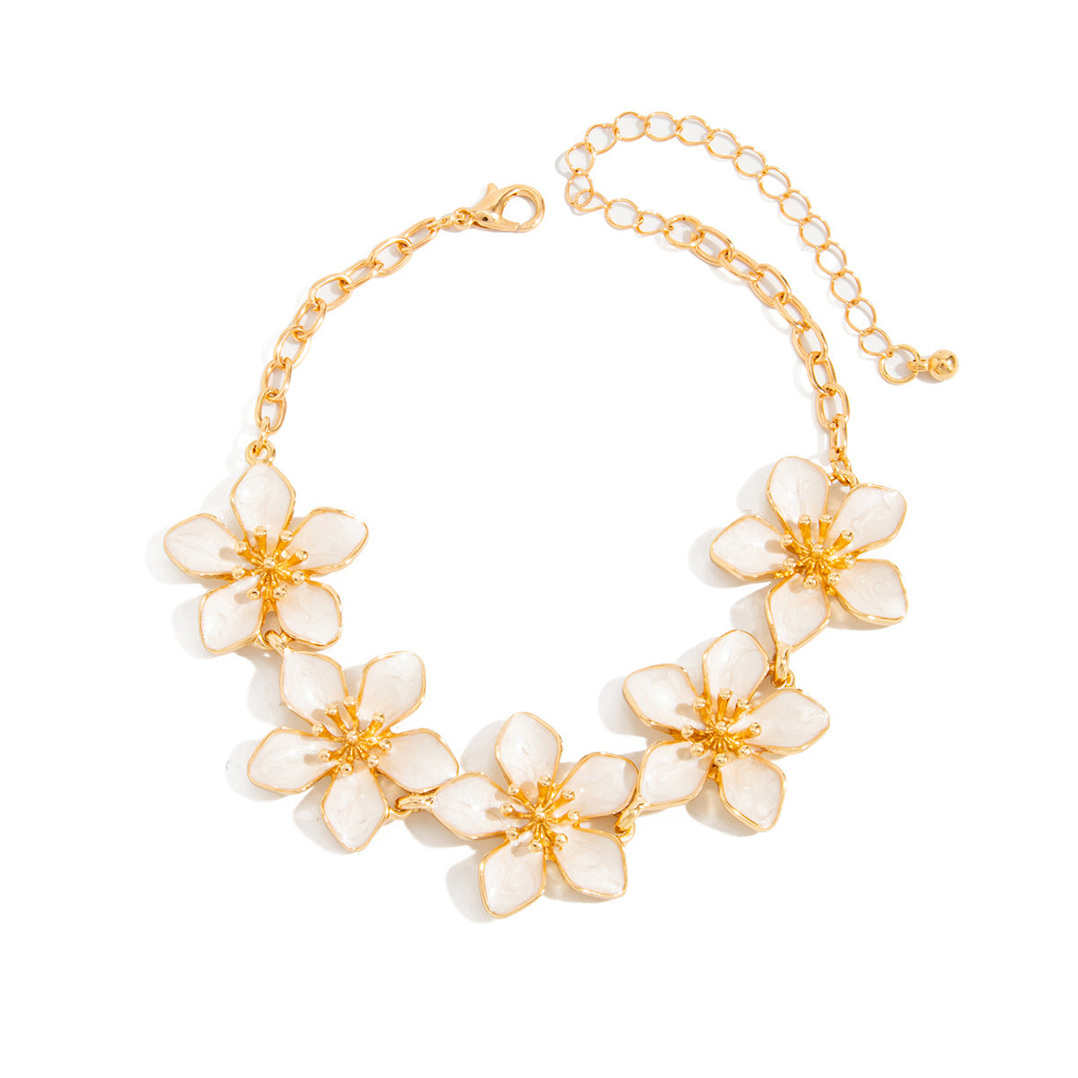 Fashion Drip Oil Floral Zinc Alloy Anklet for Women