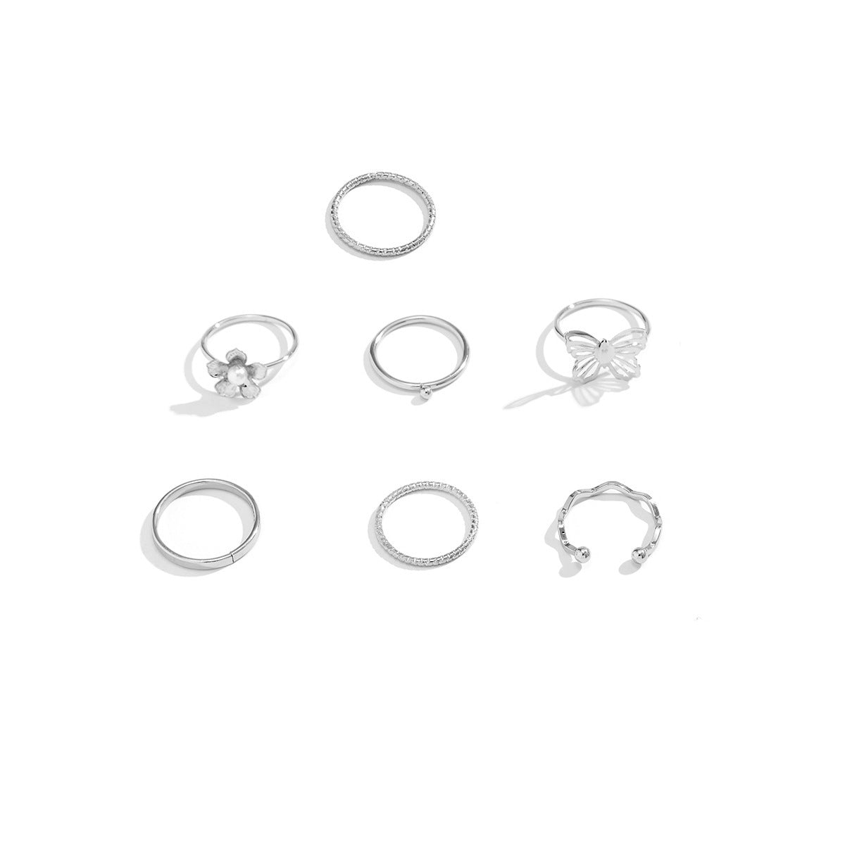 Butterfly Geometric Alloy Ring Minimalist Cute Women's Jewelry Gift for Travel Souvenir