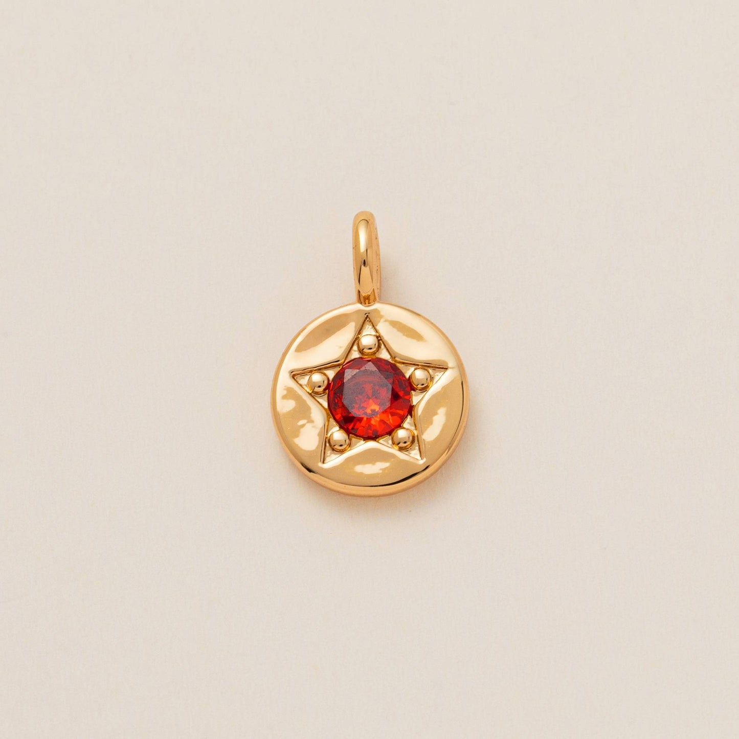 Elegant Square Brass Charm Bar with Gemstone and Cubic Zirconia Inlay for Women
