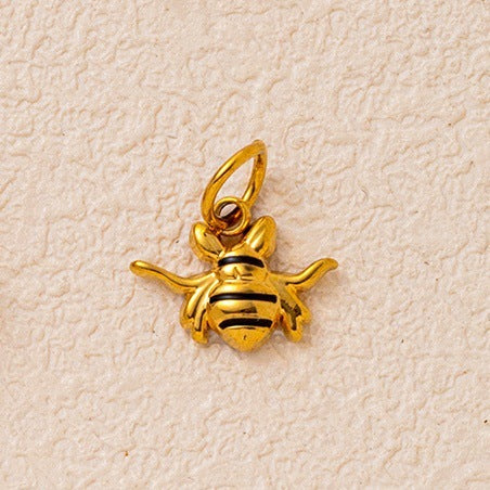 Vintage Cartoon Animal Geometric 18K Gold Plated Stainless Steel Charm Bar