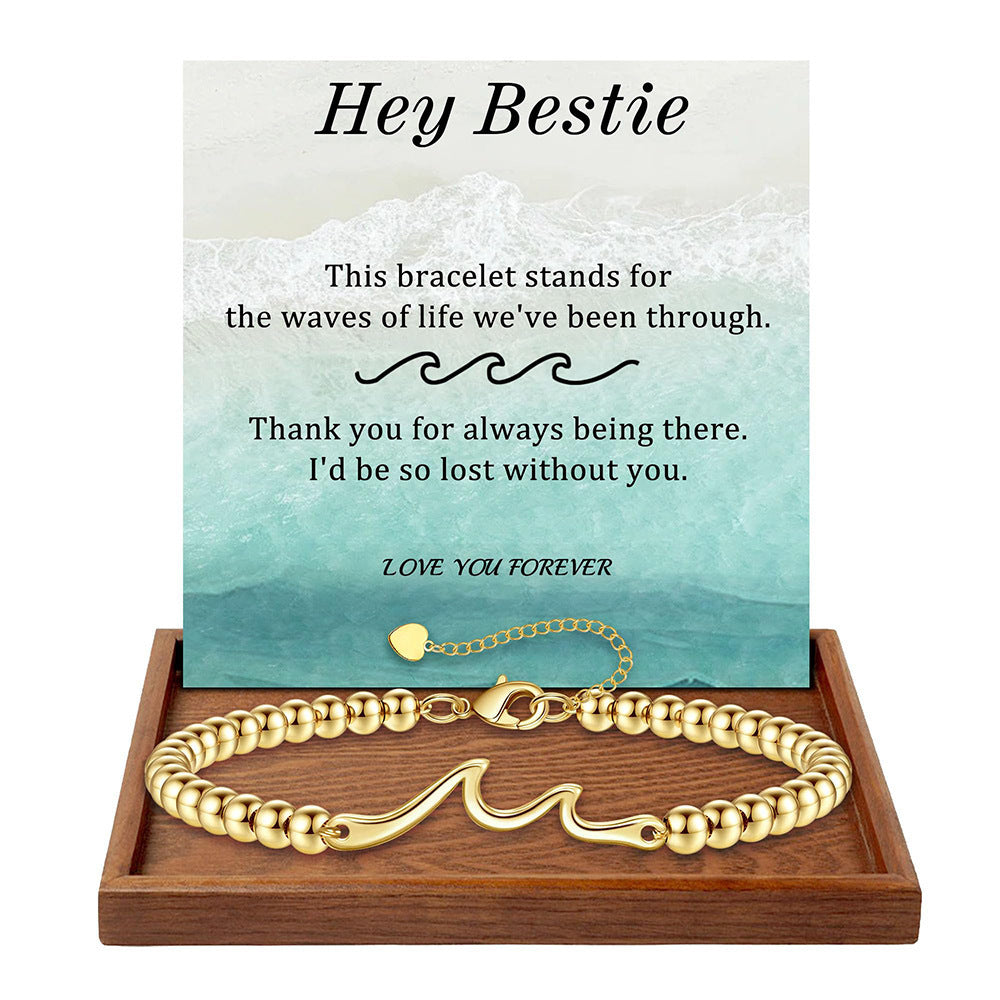 Fashionable Heart Shaped Plated Stainless Steel Bracelet for Women