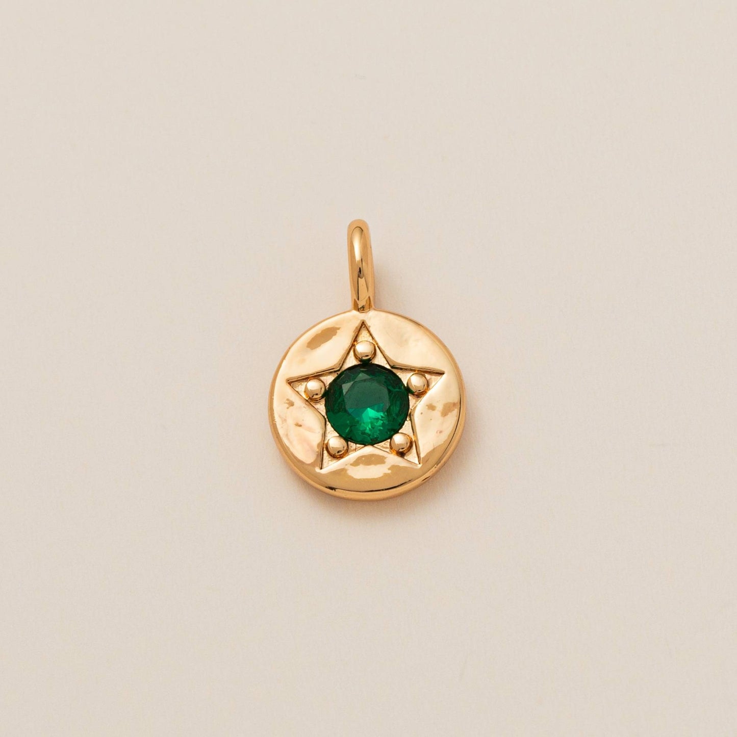 Elegant Square Brass Charm Bar with Gemstone and Cubic Zirconia Inlay for Women