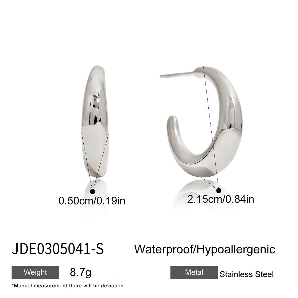 Pendientes Minimalistas Geométricos de Acero Inoxidable con Acabado Chapado para Mujer, Tachuelas de Lujo Ligeras