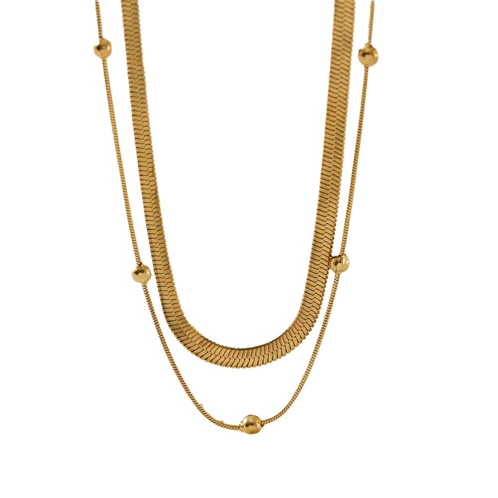 Collana da Donna a Catena Serpente Geometrica Minimalista in Acciaio Inossidabile con Placcatura in Oro 18K