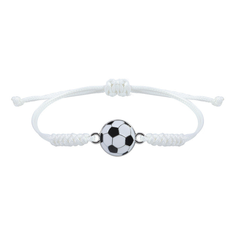 Unisex Geometric Alloy Sports Ball Woven Bracelet