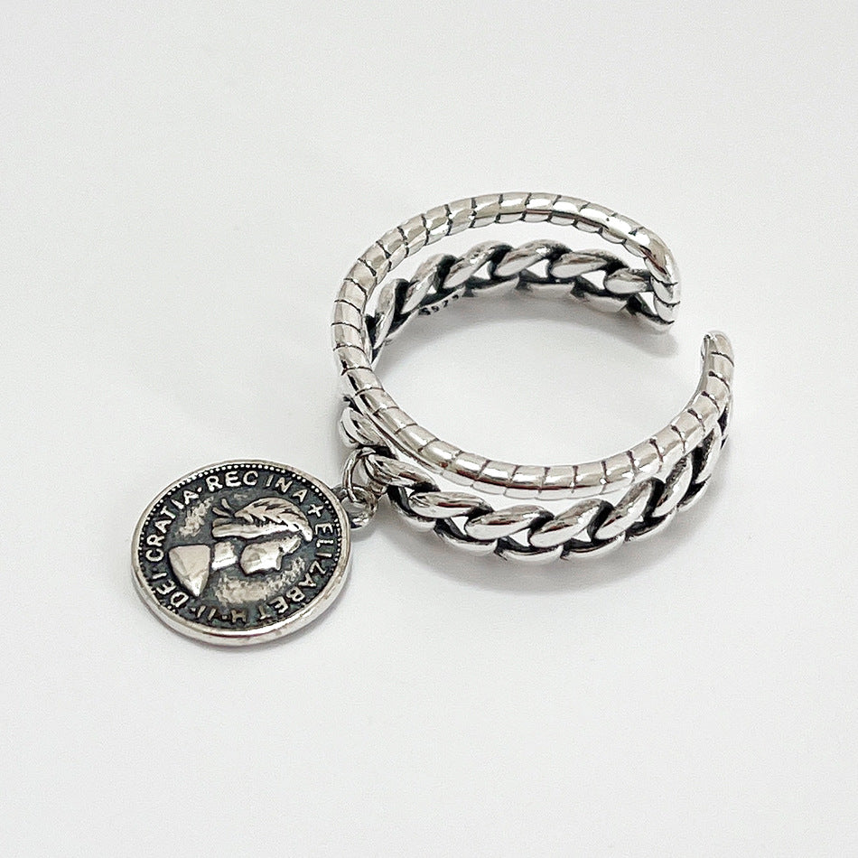 Anello da donna minimalista con cuore geometrico in argento sterling 925