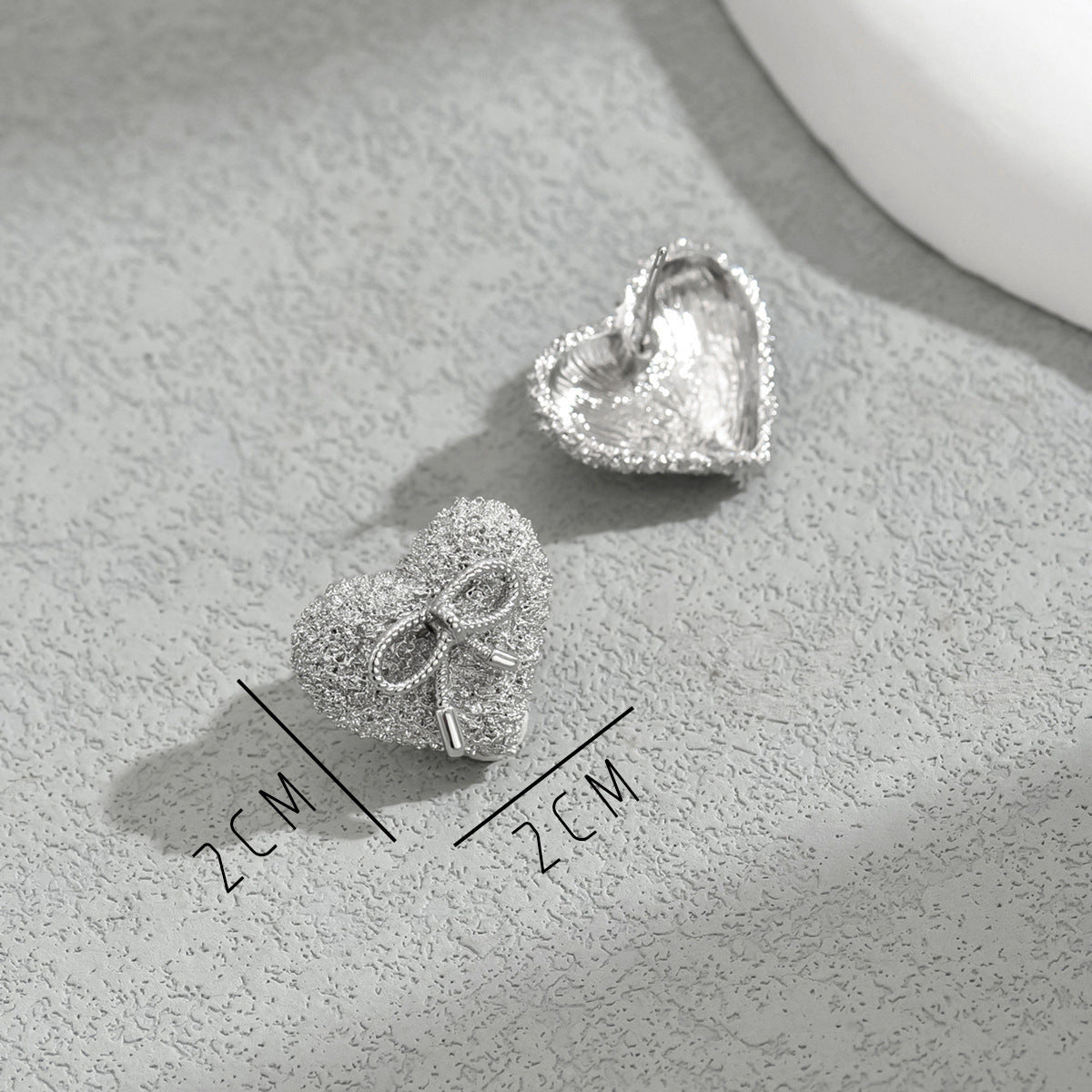 Pendientes de Cobre Minimalistas con Baño, en Forma de Lazo y Corazón, para Mujer