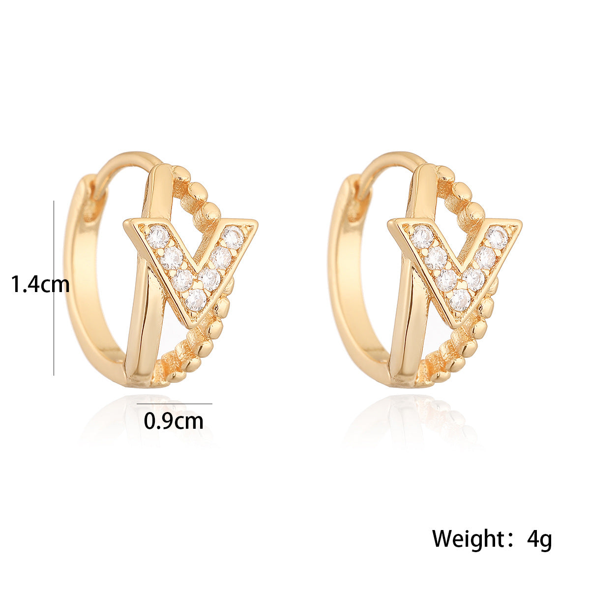Minimalist Geometric Copper Hoop Earrings with 18K Gold Plating and Micro-Paved Zirconia for Women