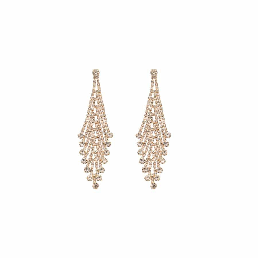 Orecchini pendenti da donna con nappine in stile europeo, intarsiati con strass e dalla forma geometrica