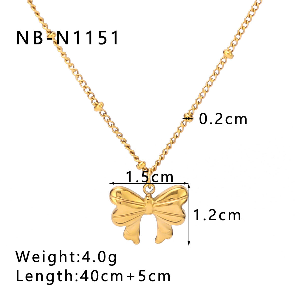Collana da donna con ciondolo a fiocco geometrico in acciaio inossidabile placcato oro 18 carati, gioiello di moda ipoallergenico