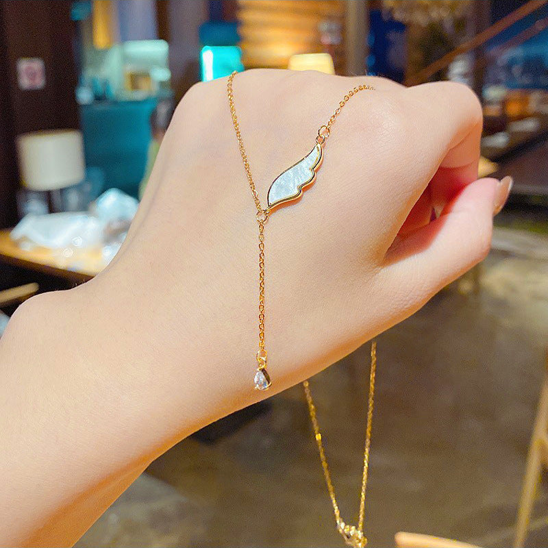 Collana Originale da Donna con Catena a Serpente in Acciaio al Titanio Geometrico e Intarsi in Strass
