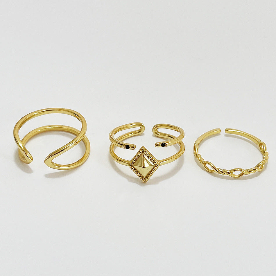 Minimalist Sweet 925 Sterling Silver Geometric Oval Open Ring