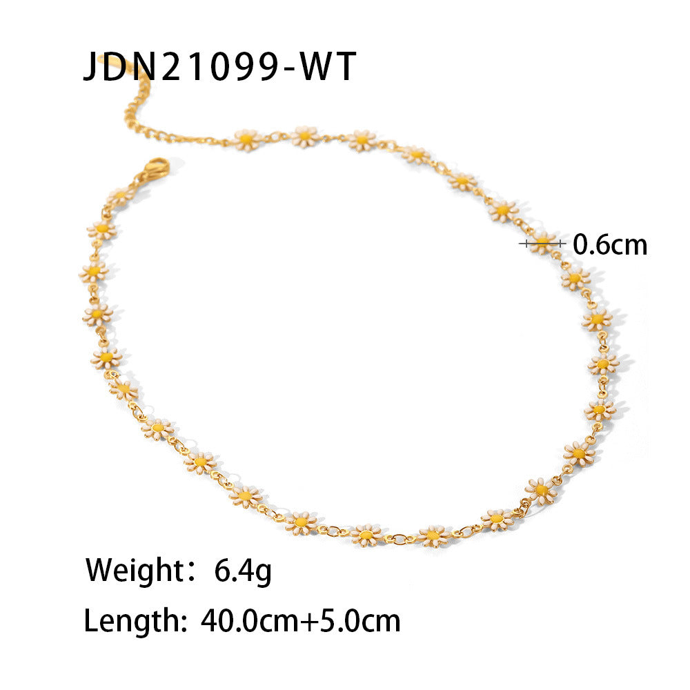 Minimalist Geometric Titanium Steel Pendant Stainless Steel Multi-layer Cable Chain Necklace for Women