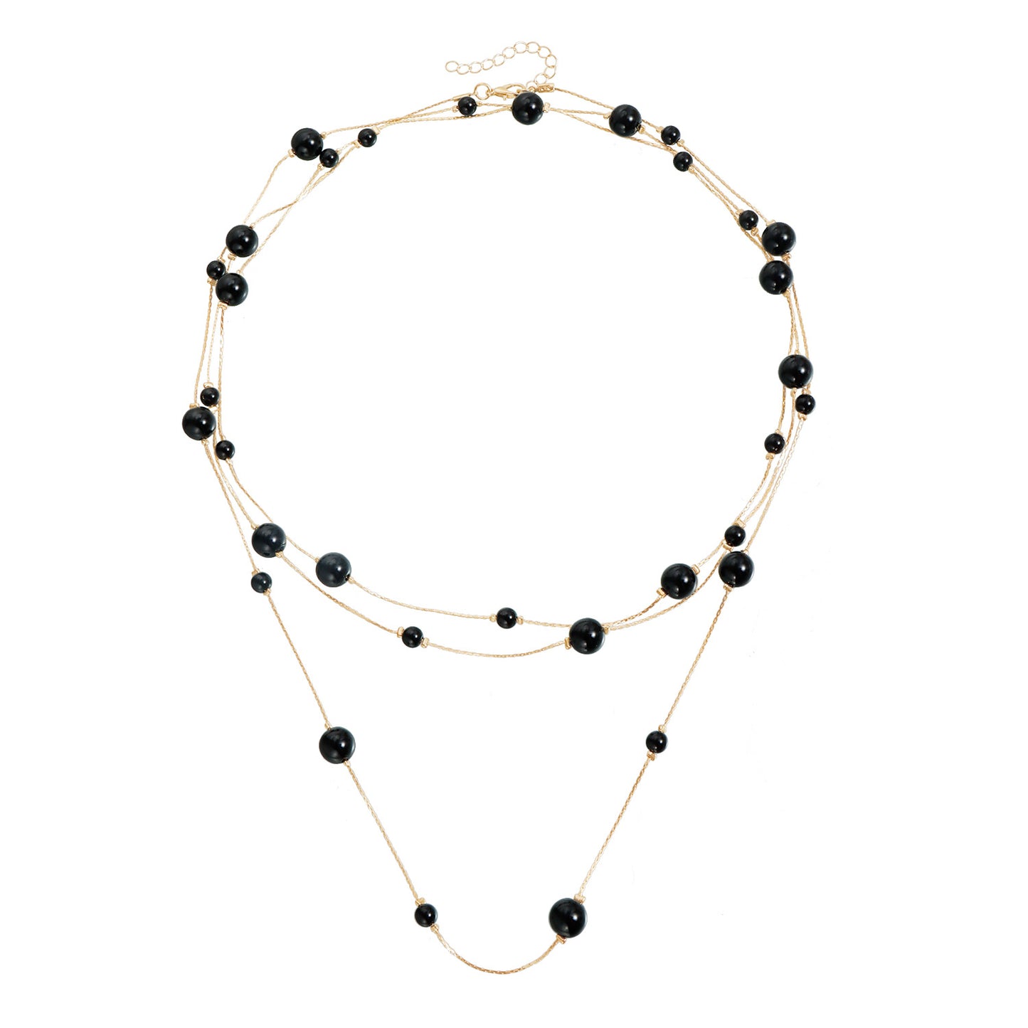 Vintage Geometric Round Alloy Plated Pearl Layered Necklace for Women