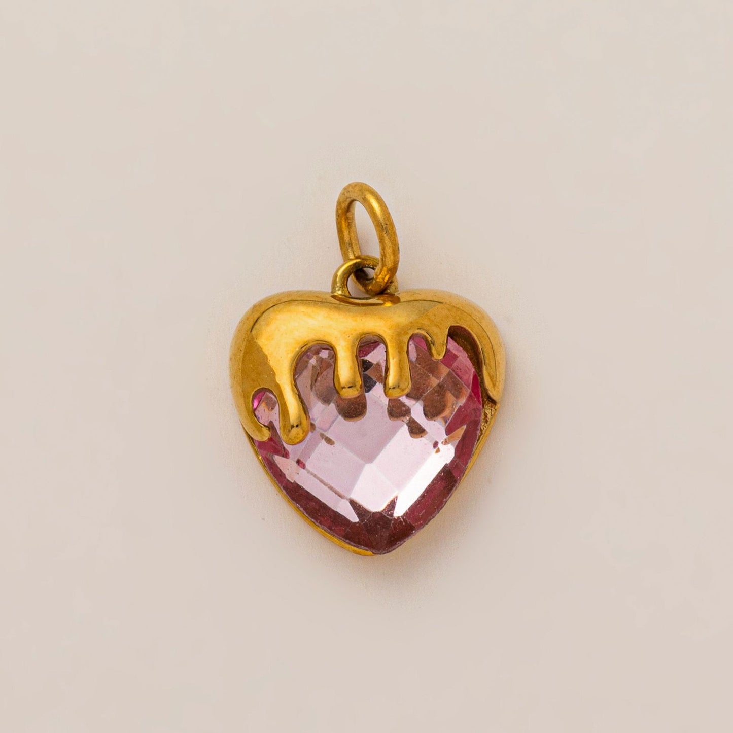 Vintage Luxury Heart Geometric Plated Drip Oil Stainless Steel Charm Bar Pendant
