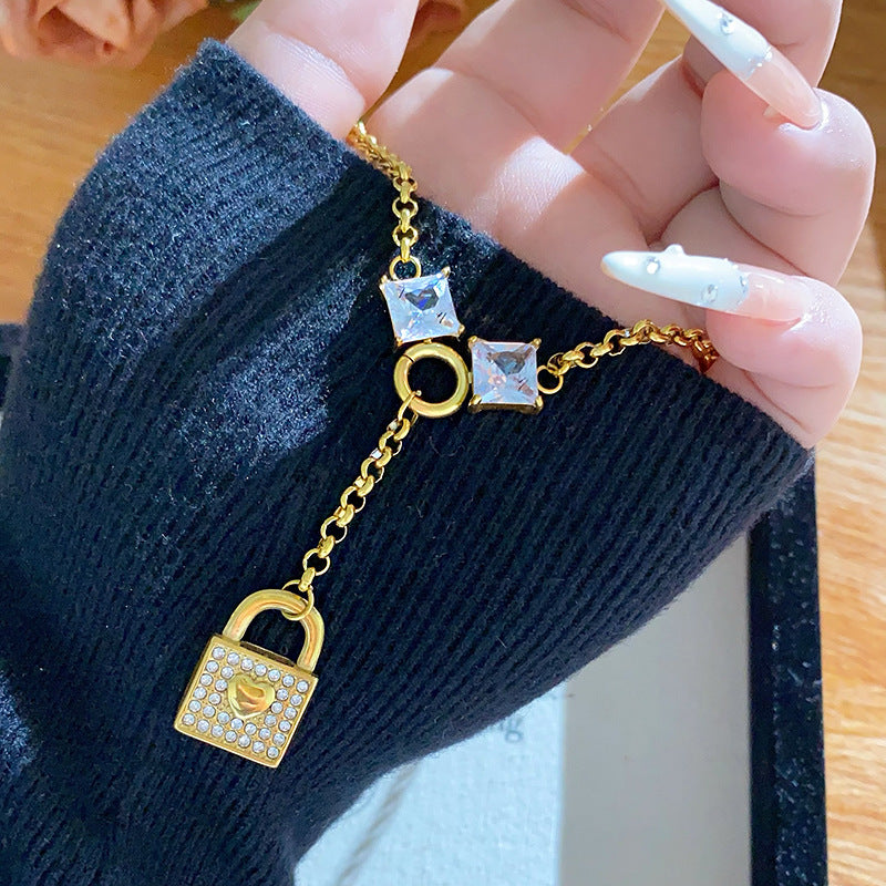 Sporty Casual Gold Plated Titanium Steel Necklace Unisex