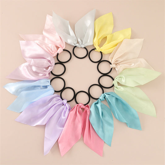 Elastici per Capelli Minimalisti in Raso con Piccoli Fiocchi Set da 10 Pezzi per Bambini
