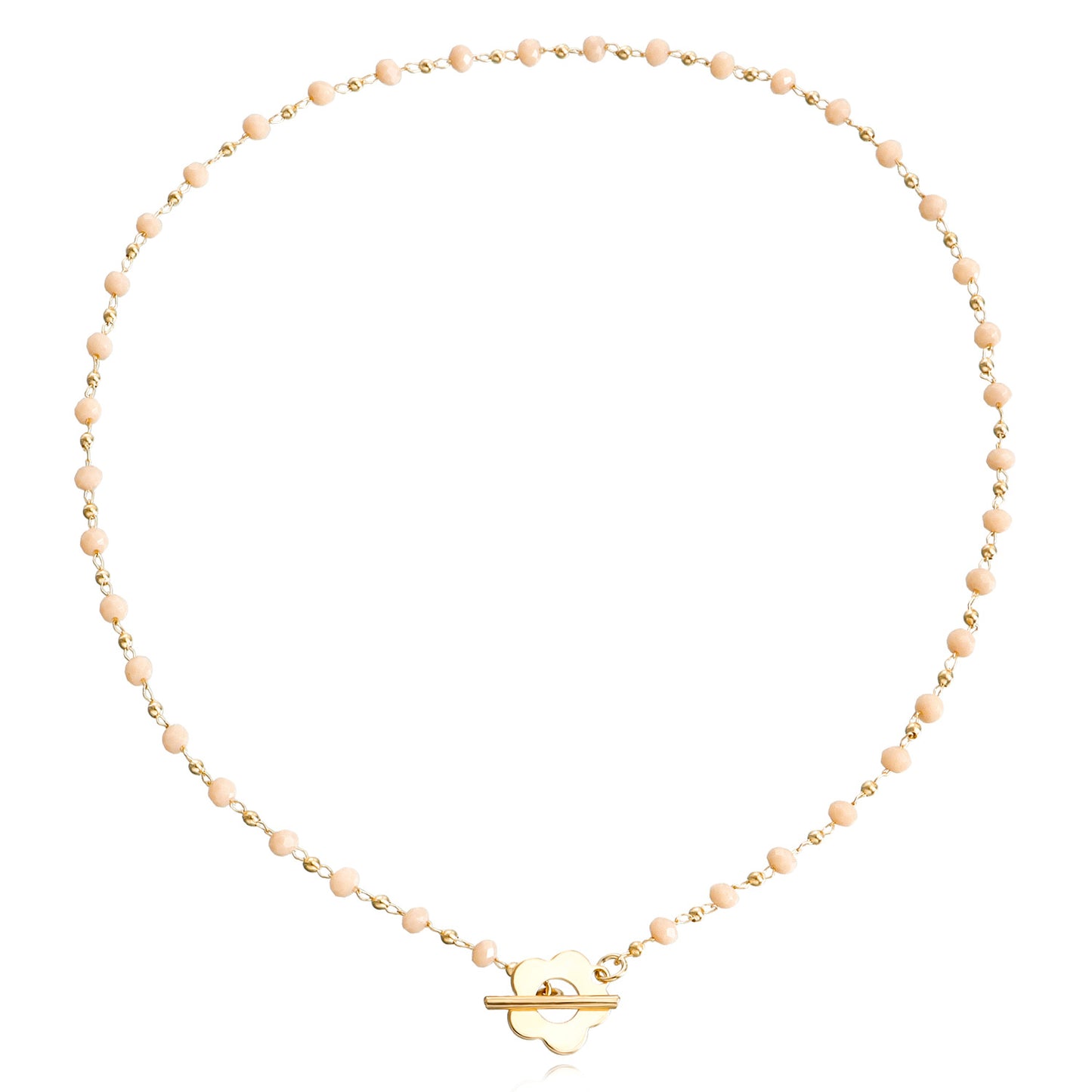 Minimalist Floral Rhinestone Alloy Necklace, Plated Regular Chain, Fashion Casual Jewelry for Women