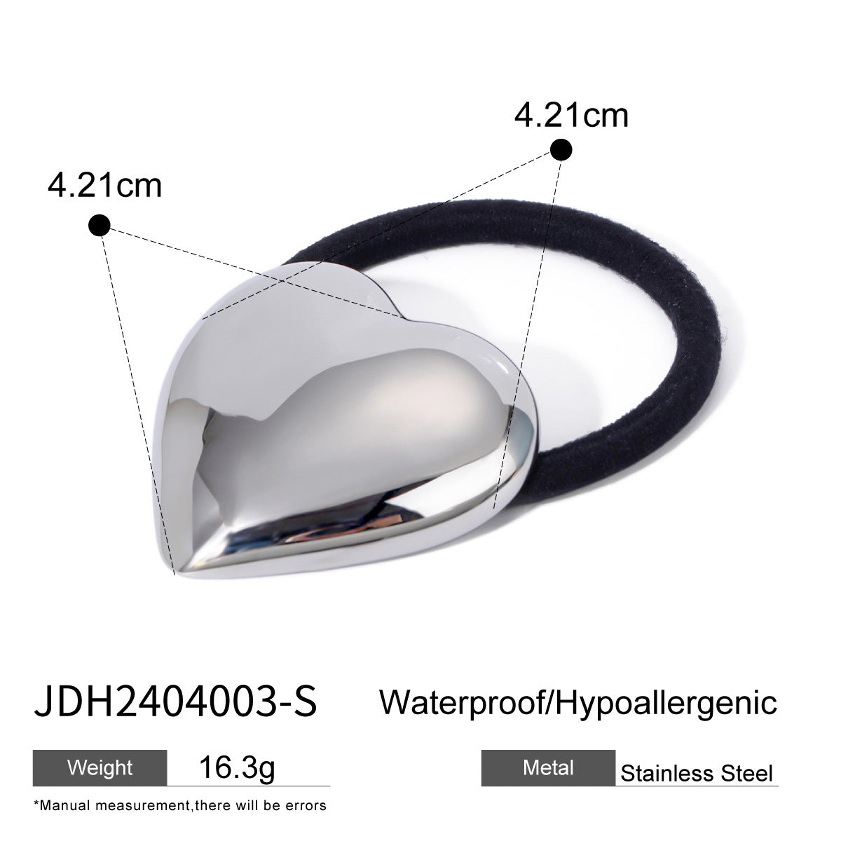Minimalist Geometric Stainless Steel Hair Tie with Plated Finish for Ponytail