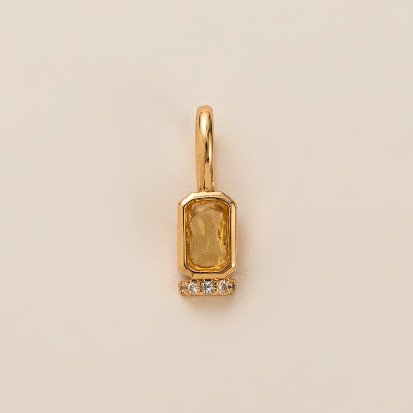 Minimalist Geometric Round Square Brass Plated Pendant Charm Bar with Openable Clasp