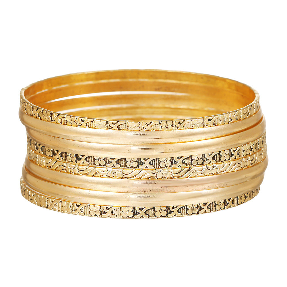 Vintage Punk Round Geometric Plated Iron Rope Chain Bracelet Ethnic Style for Women