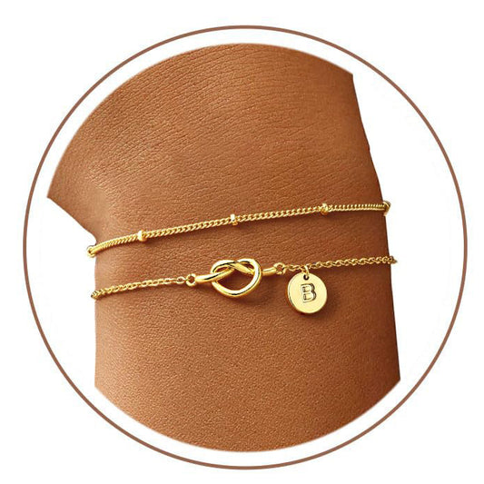 Fashion Layered Stainless Steel Letter Bracelet for Women
