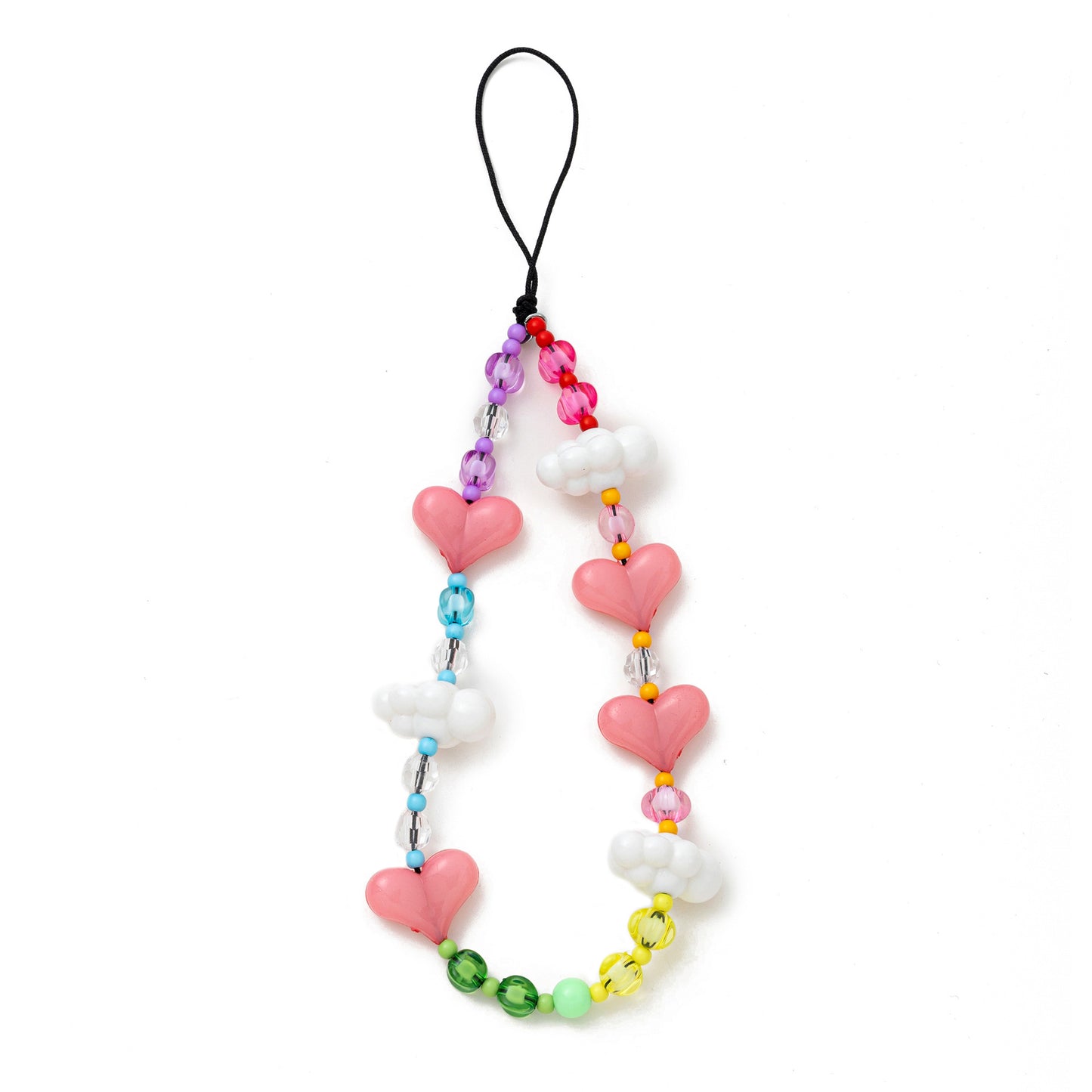 Heart Cloud Acrylic Plated Pendant Charm Chain