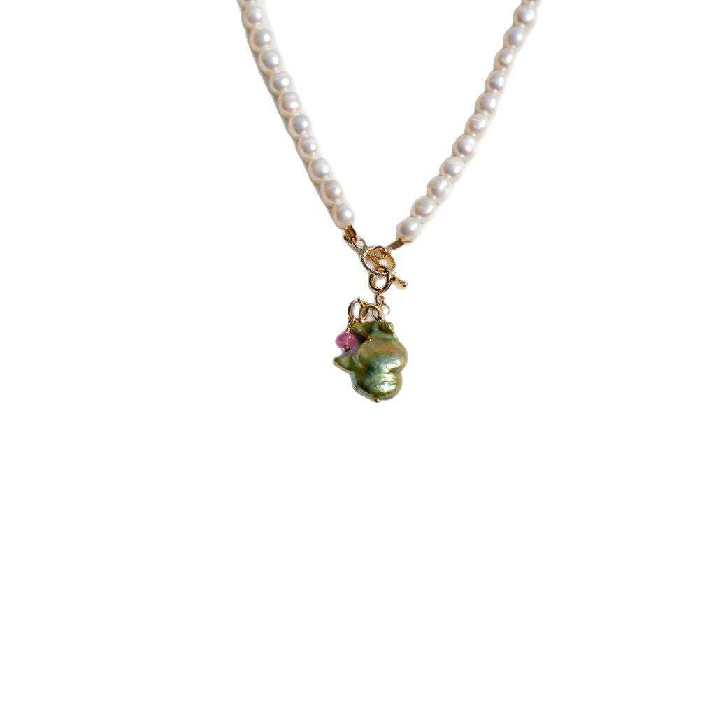 Ethnic Oval Acrylic Pendant Stainless Steel 18K Gold PVD Plated Ball Chain Charm Bar Unisex