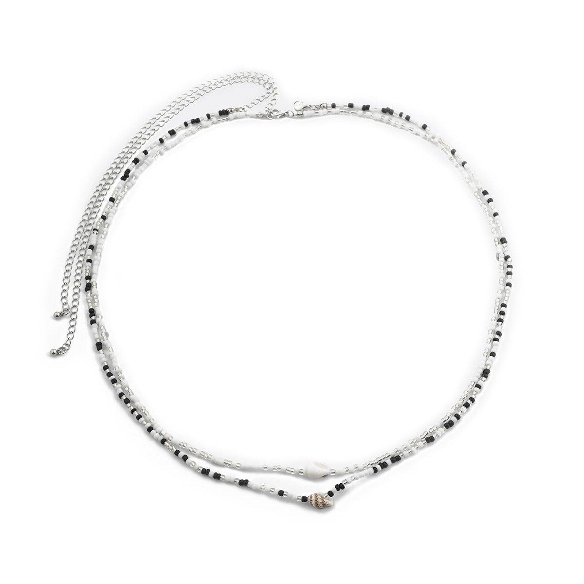 Catena da vita da donna in stile bohémien con conchiglie e nappine, con fascia elastica regolabile e chiusura a moschettone