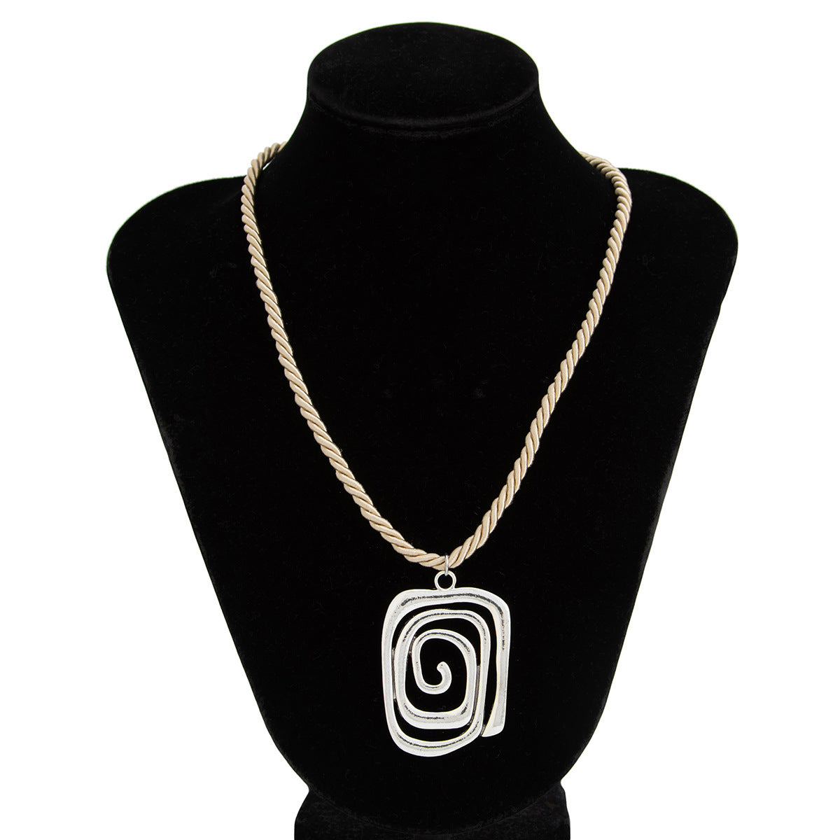 Elegant Geometric Hollow Spiral Alloy Plated Beaded Chain Hand Bracelet for Women