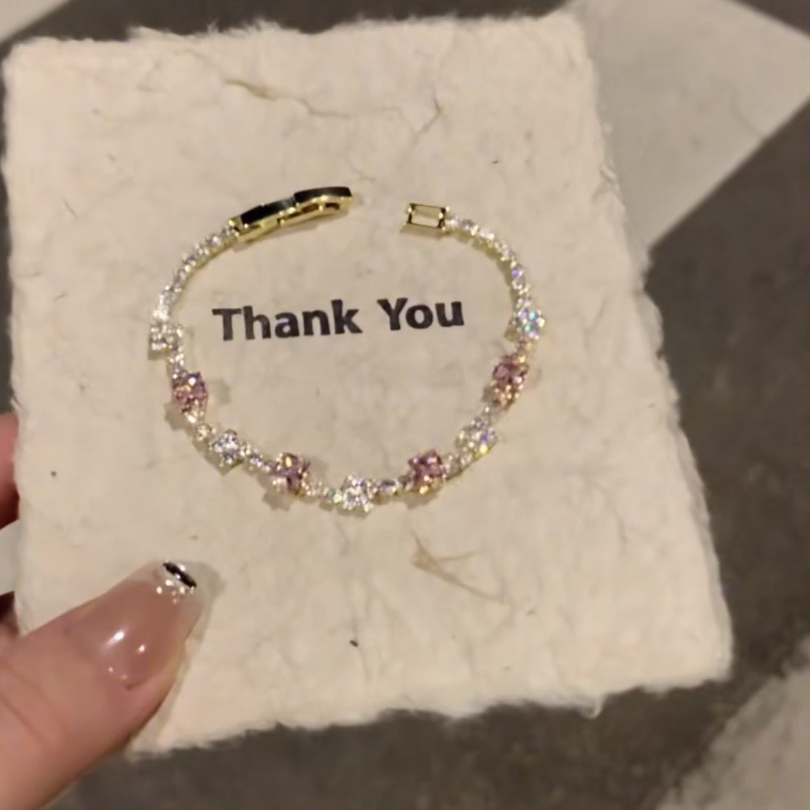 Elegant Heart-Shaped Gold-Plated Zirconia Bracelet for Women with Delicate Luxury Aesthetic