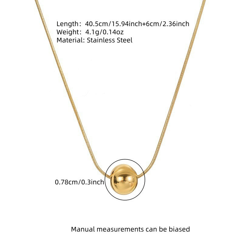Elegante collana a maglie a serpente in acciaio inossidabile placcato oro 18K con motivo geometrico rotondo