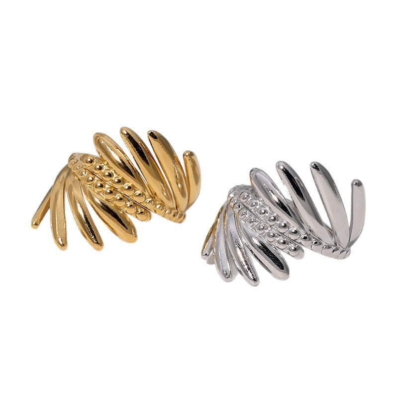 Minimalist Geometric Stainless Steel Plated Ring for Women