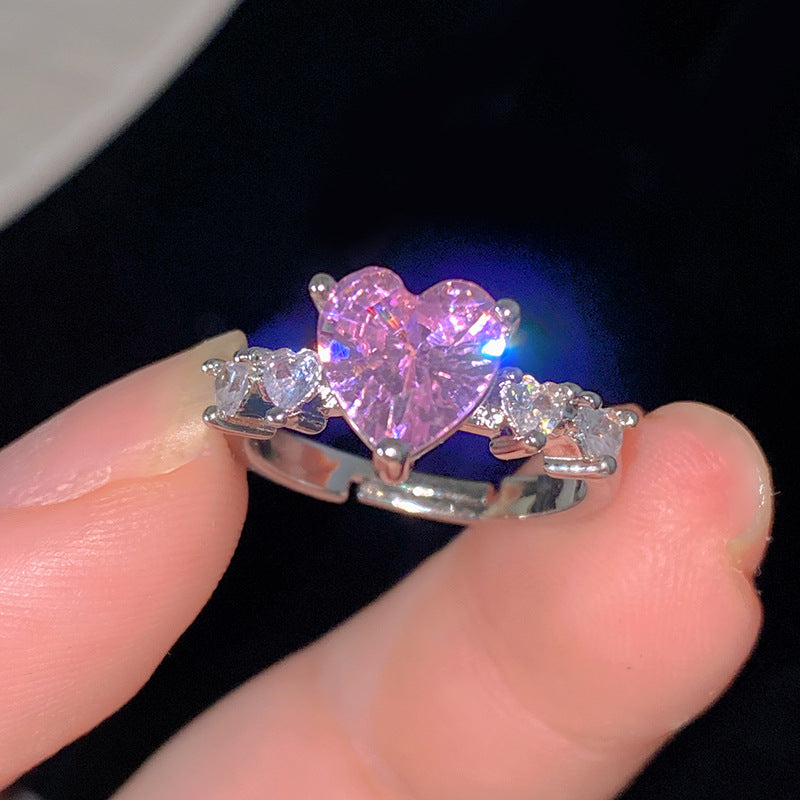 Sweet Cubic Zirconia Inlay Brass Bow Ring for Women