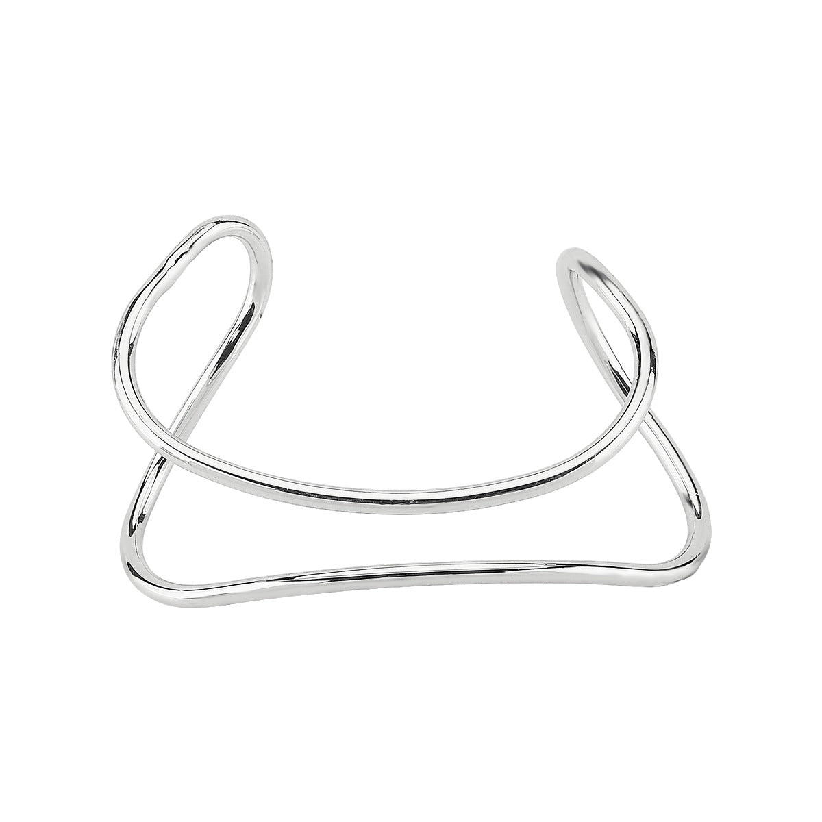 Braccialetto alla moda minimalista a due livelli con geometria irregolare e intaglio traforato per uso quotidiano