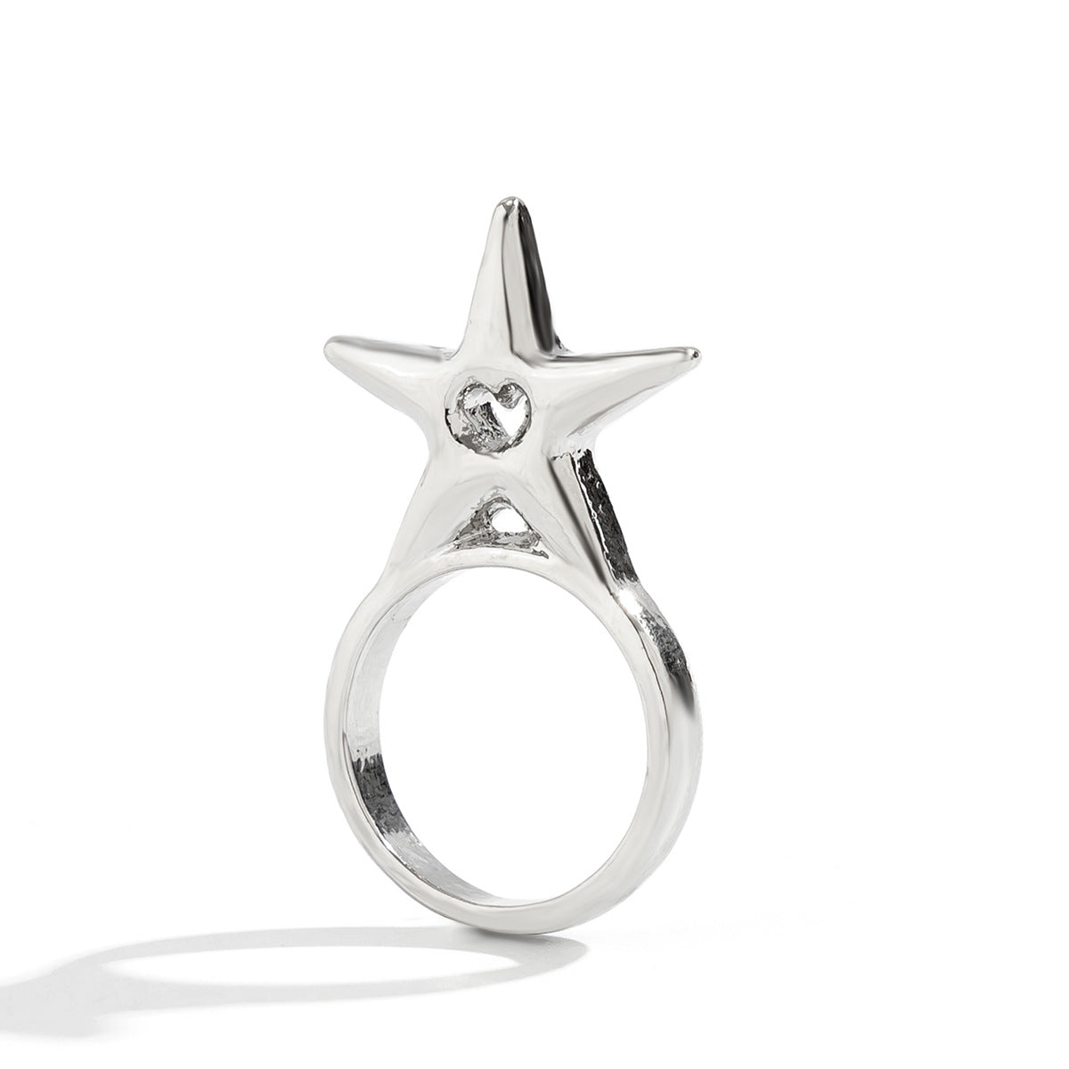 Minimalist Geometric Star Letter Alloy Plated Ring for Women