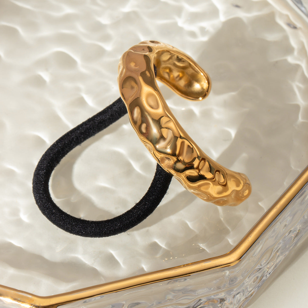 Elegant Starfish-Shaped Stainless Steel Hair Tie with Plated Finish for Women