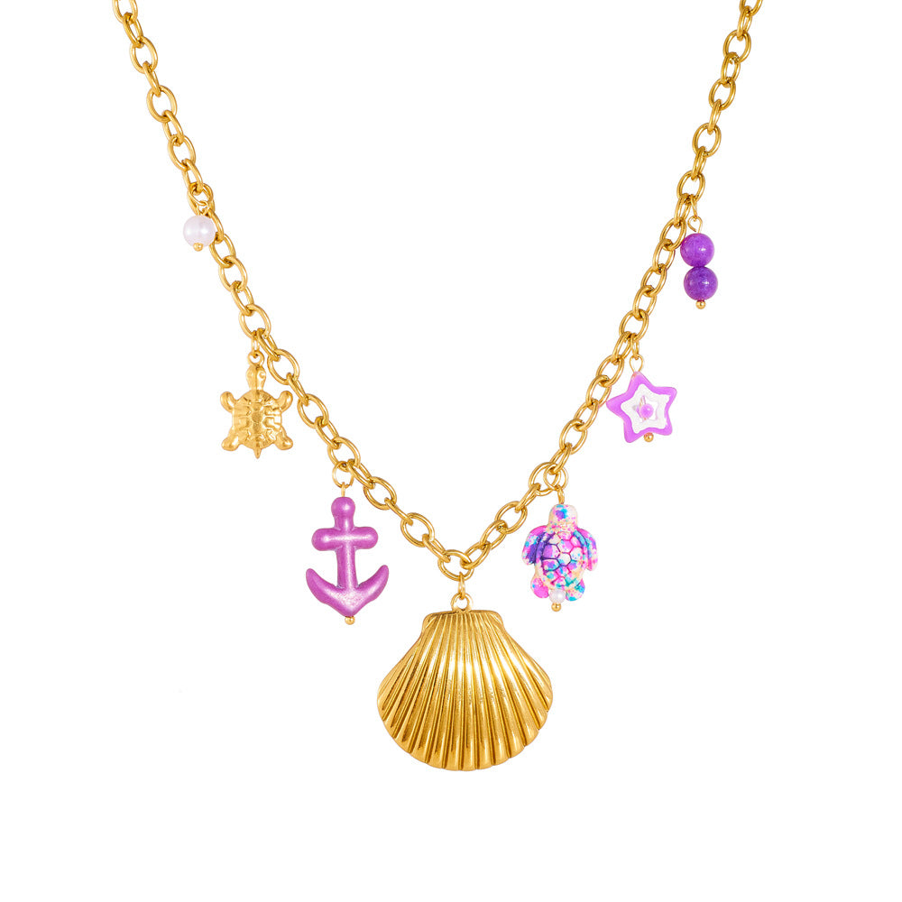 Sweet Streetwear Gold Plated Animal Star Stainless Steel Necklace