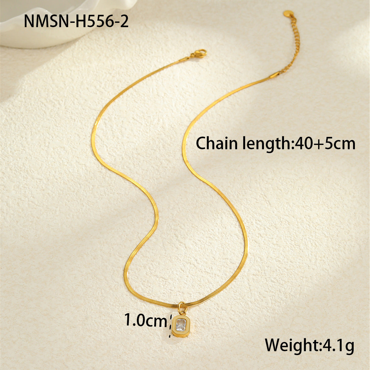 Minimalist Geometric Pendant Necklace in Titanium Steel with 18K Gold Plating for Women