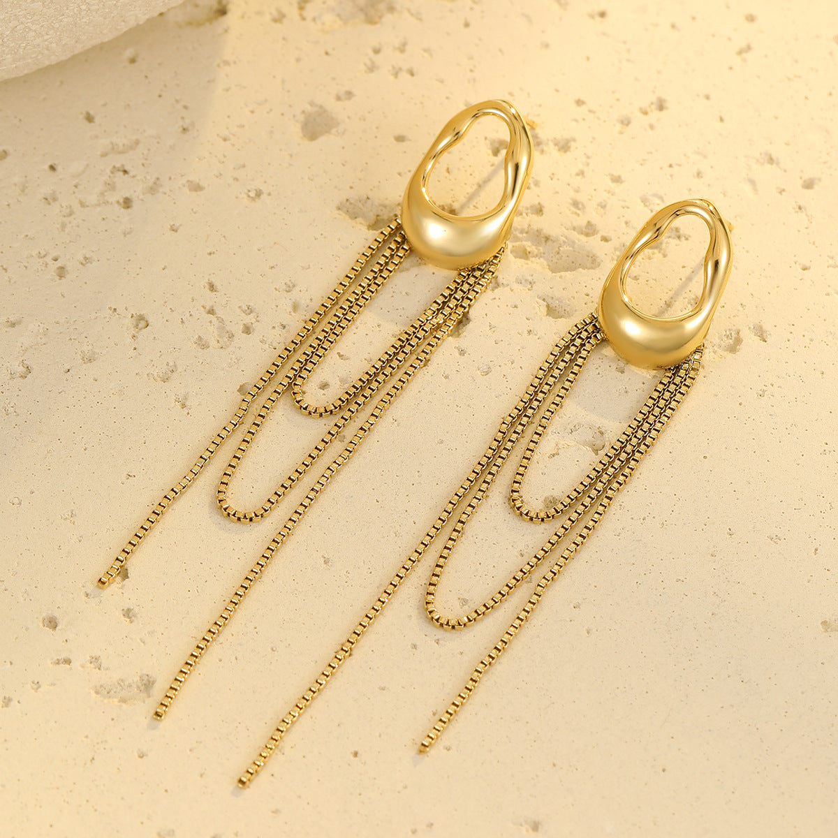 Orecchini a perno da donna vintage geometrici in acciaio inossidabile con zirconi
