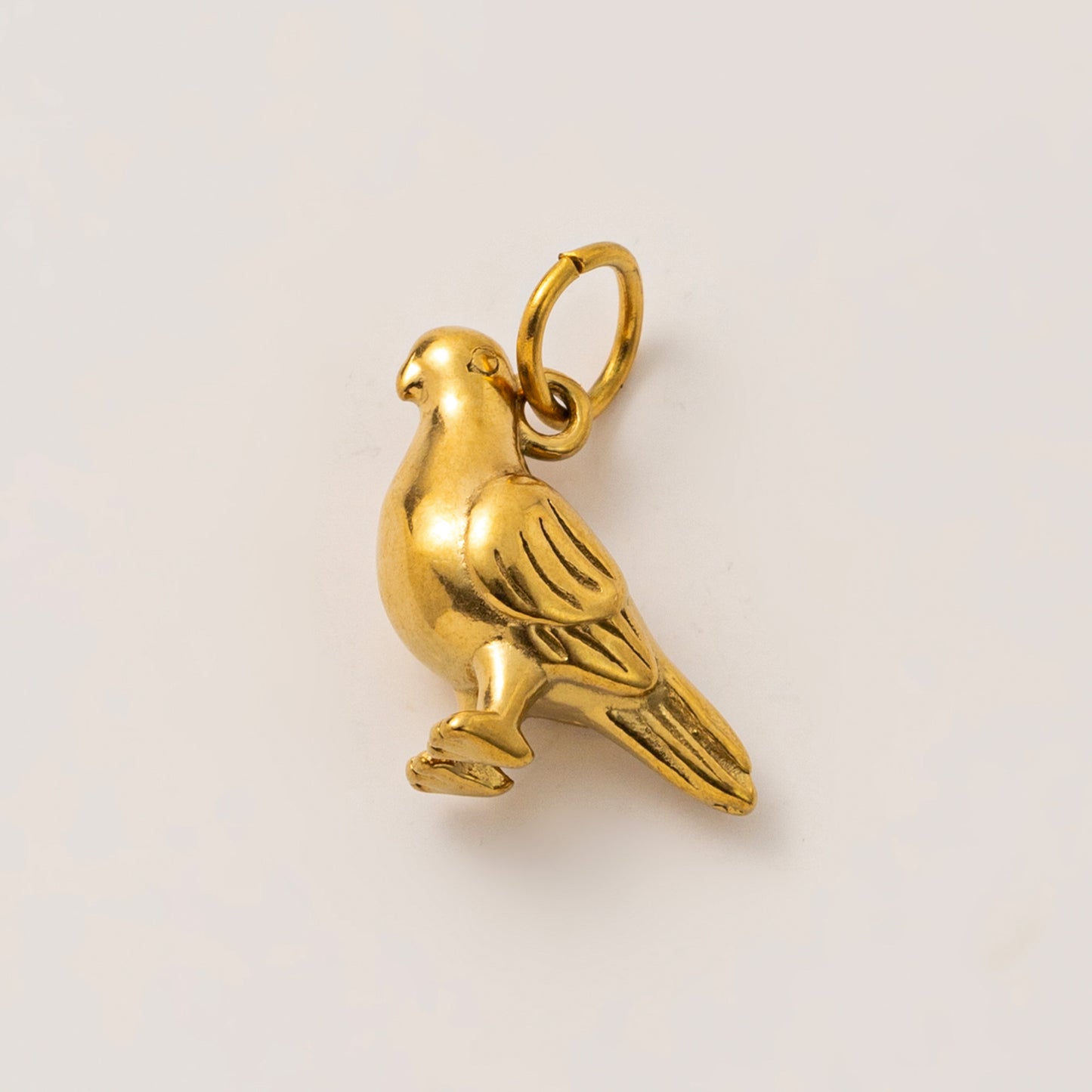 Vintage 18K Gold Plated Stainless Steel Moon Charm Bar PVD